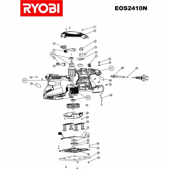 Ryobi EOS2410N Spare Parts List Type: 5133000236